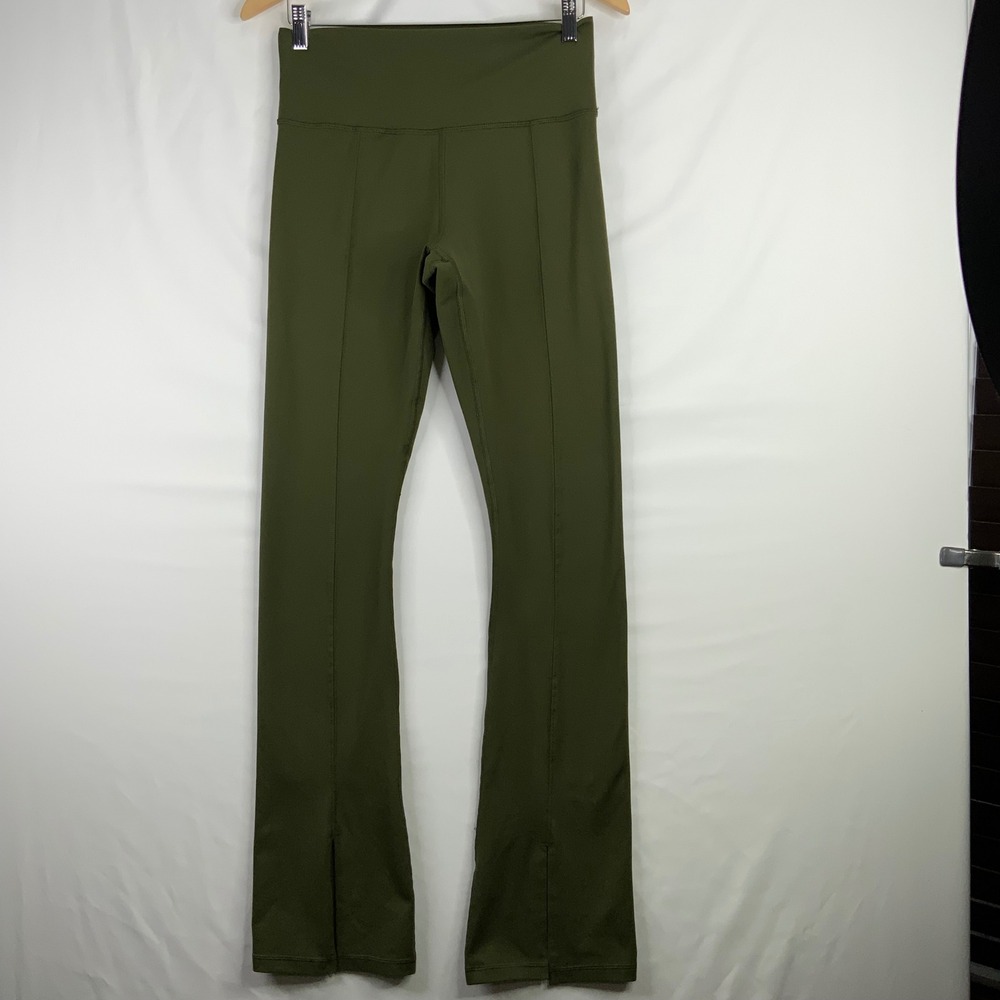OFFLINE by Aerie The Hugger Mini Flare Leggings Olive Green High Rise Pintuck L